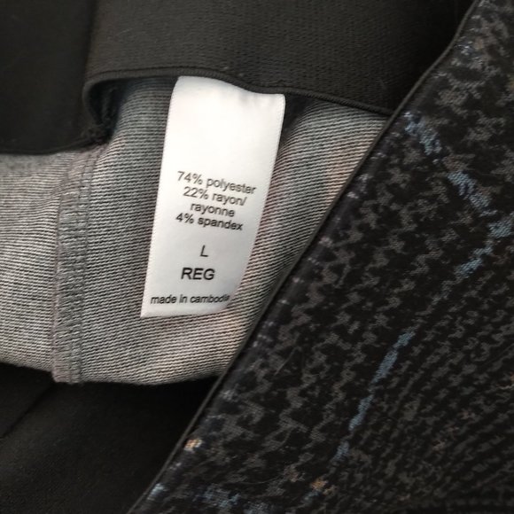 L - Maurices High Rise plaid houndstooth slimming ponte legging elastic waist - Picture 5 of 5